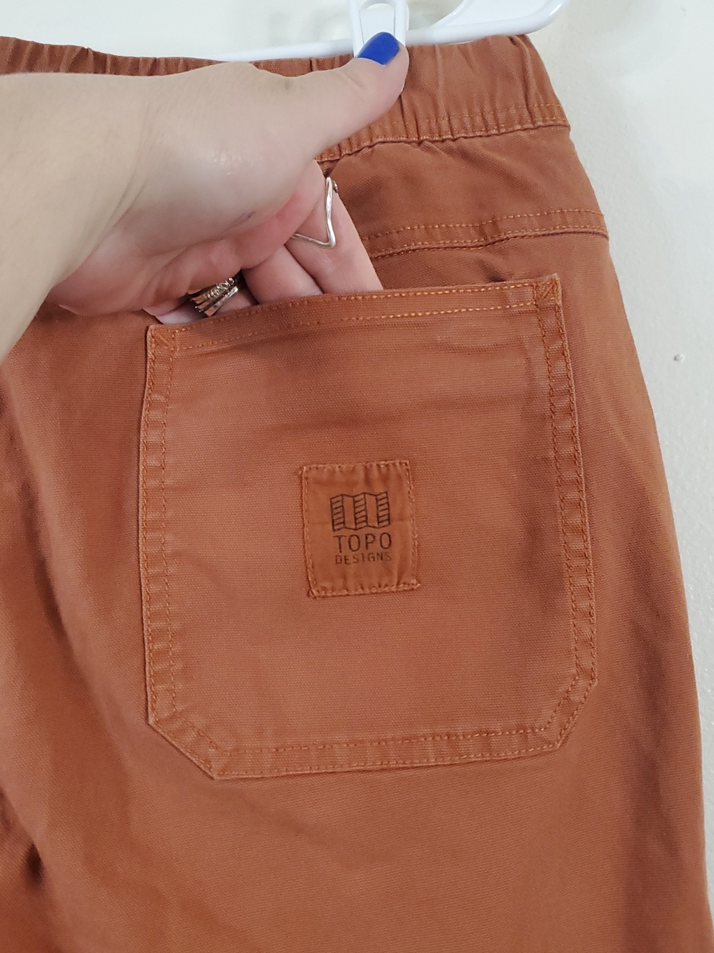 Topo Designs Mens Dirt Pants Size Large Classic Burnt Orange Organic Cotton Blen - Picture 9 of 16